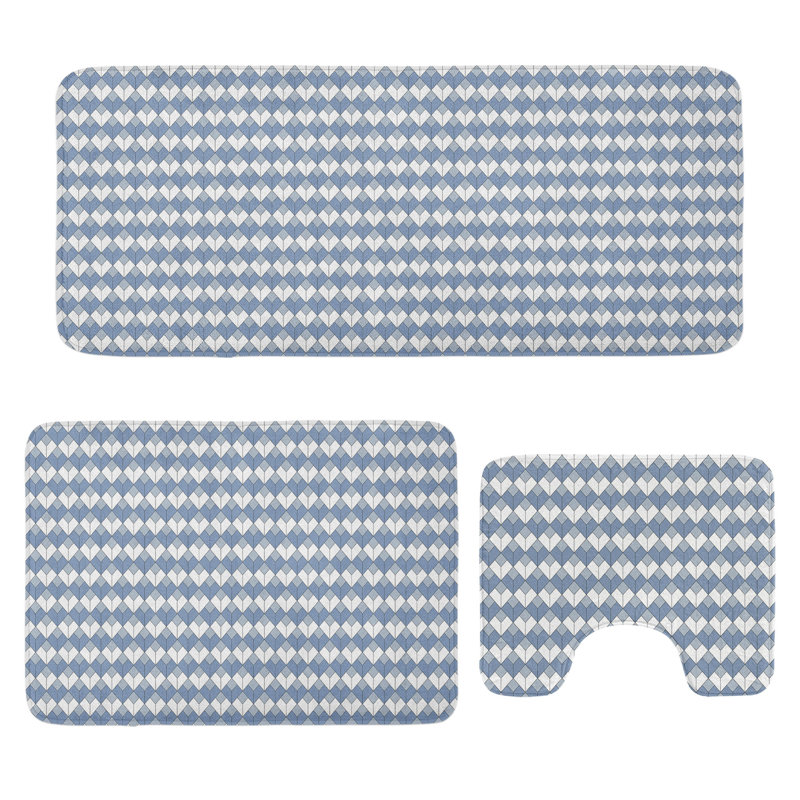  Tapis géométrique pour salle de bain 3 pièces