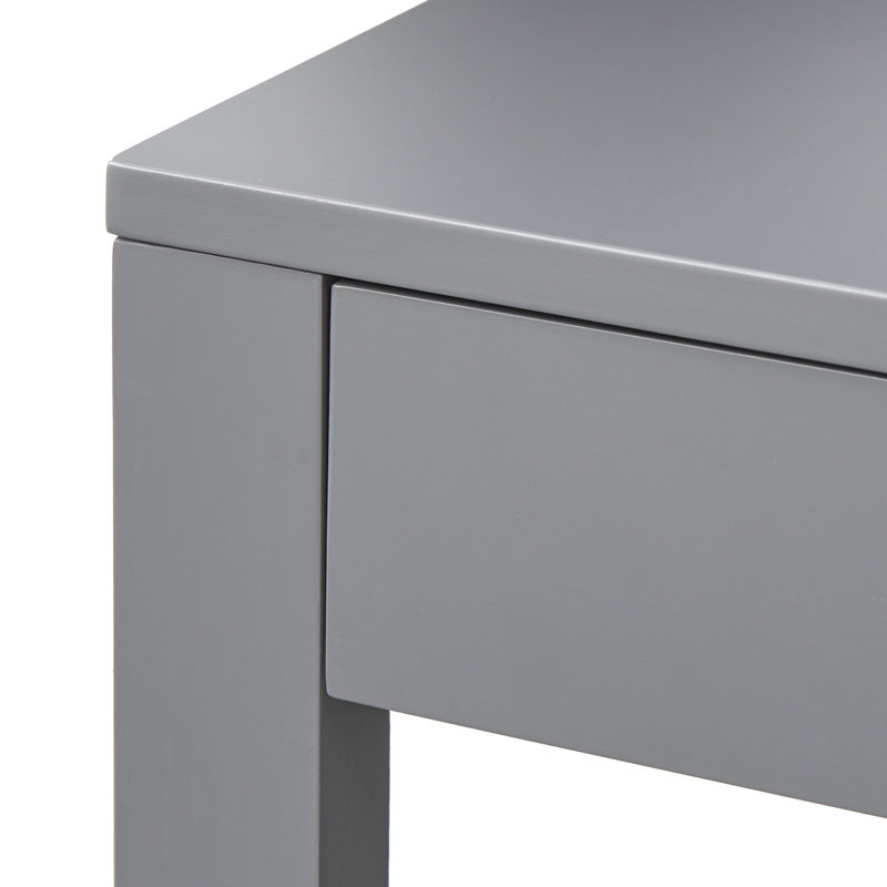 Mableton Solid Wood Base Writing Desk, Charcoal Gray