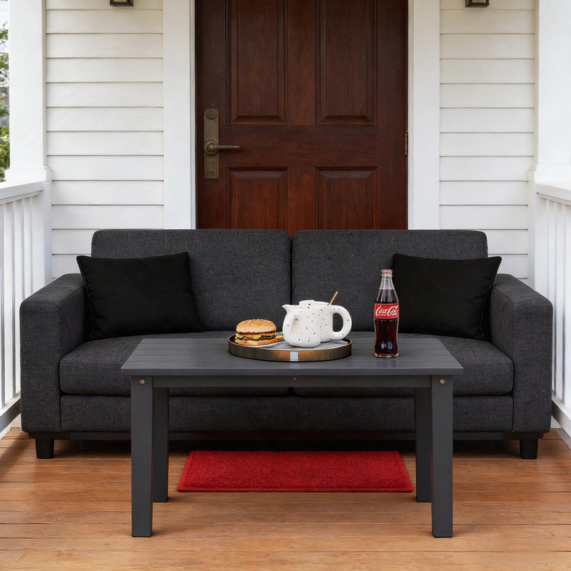 Table de patio, table basse d'extérieur, Noir