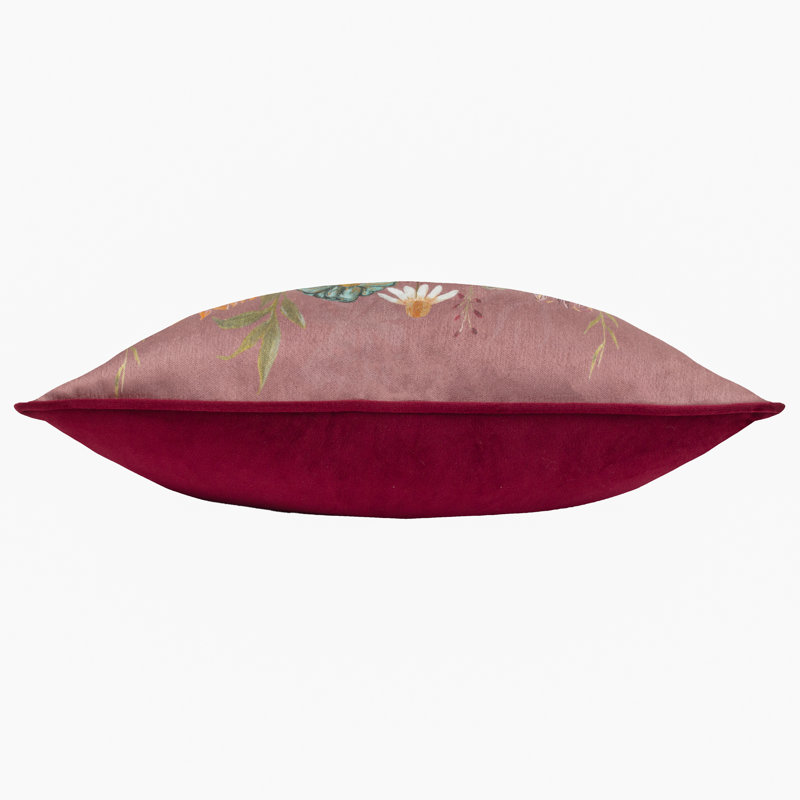 Meadow Bloom Blossom Garden Floral Red Rectangular Cushion