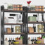 Étagère de rangement 56,30 po, étagères de cuisine en métal et en bois à 4 niveaux, organisateurs de cuisine et rangement