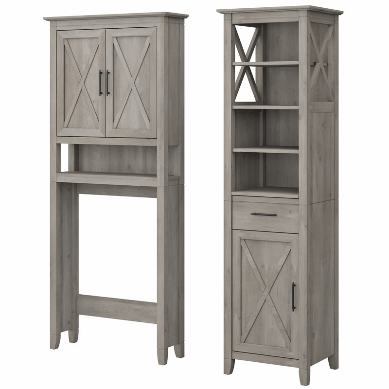 Edion Bathroom Storage Furniture Set, Driftwood Gray