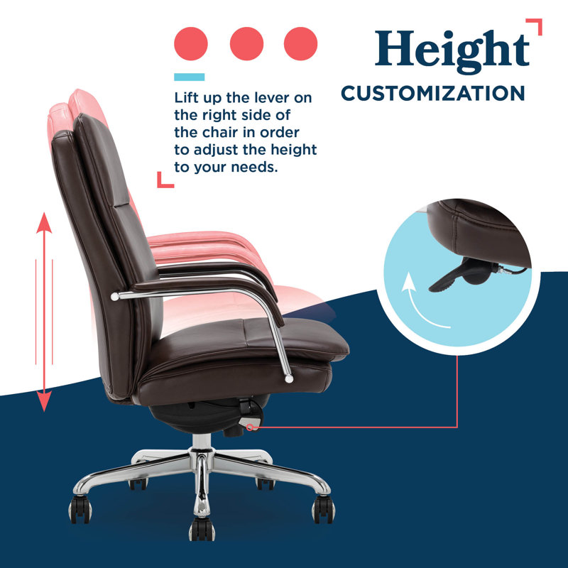 Opus Leather Swivel Executive Office Chair, Black, Chrome