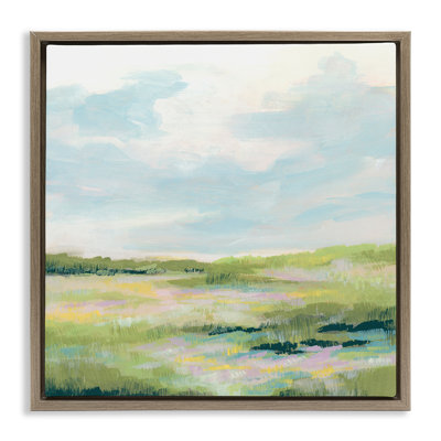 "Pastel Meadow Landscape", art mural sur toile flottante par June Erica Vess