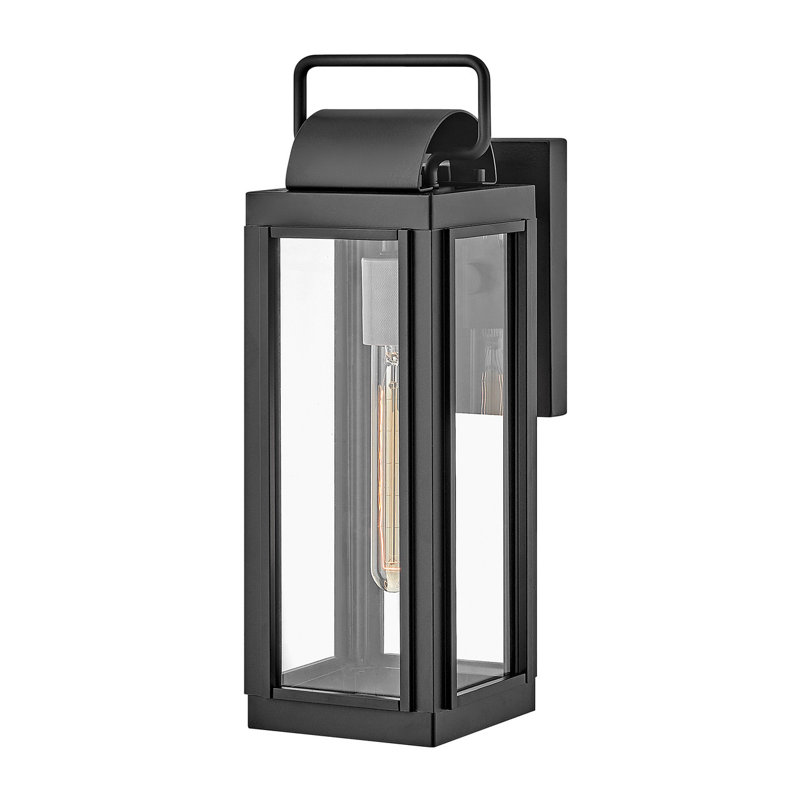 Sag Harbor Single Light Outdoor Wall Mount Lantern - Bulb Included, 16.25" H x 5.5" W x 7.5" D, Black