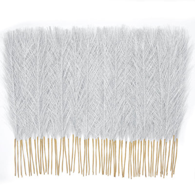 50 Pcs 17" Fluffy Pampas Grass - Boho Feather Artificial Flowers | Vase Filler & Table Decor