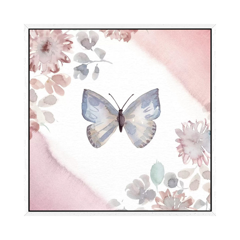 Purpose Butterfly II 1 Piece Painting on Canvas, 66.04cm H x 66.04cm W x 3.81cm D, White Floater Framed