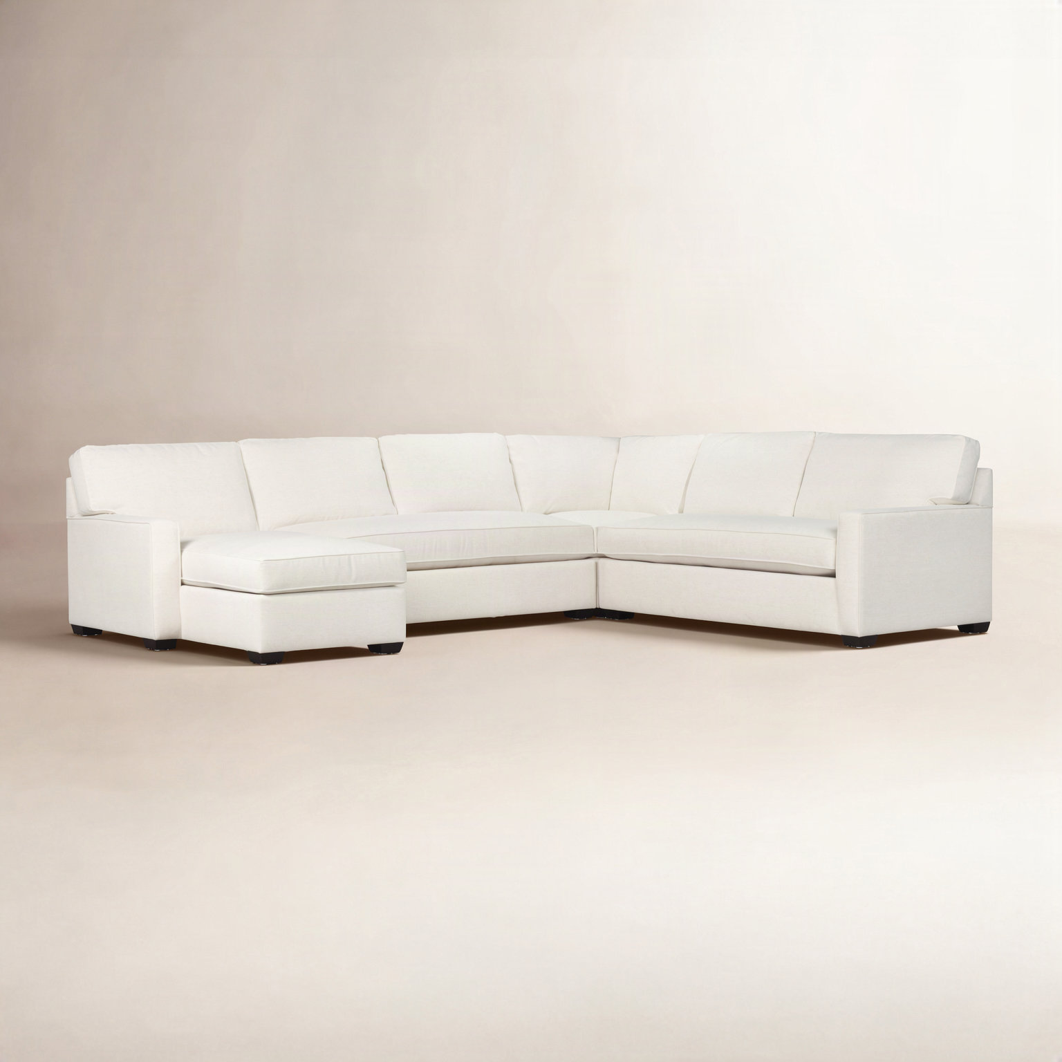 Taylor Upholstered U-Sectional, Nomad Snow Crypton® Chenille, Right Hand Facing