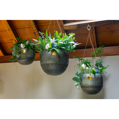 Angelica Vintage 3 Piece Metal Hanging Basket Set