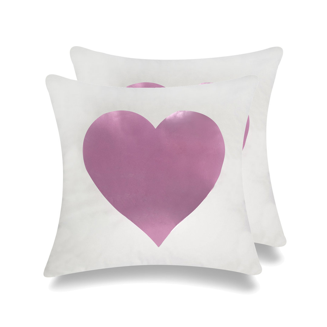 Golden & Silver Love Square Pillow Cover & Insert (Set of 2) Peterborough Home 