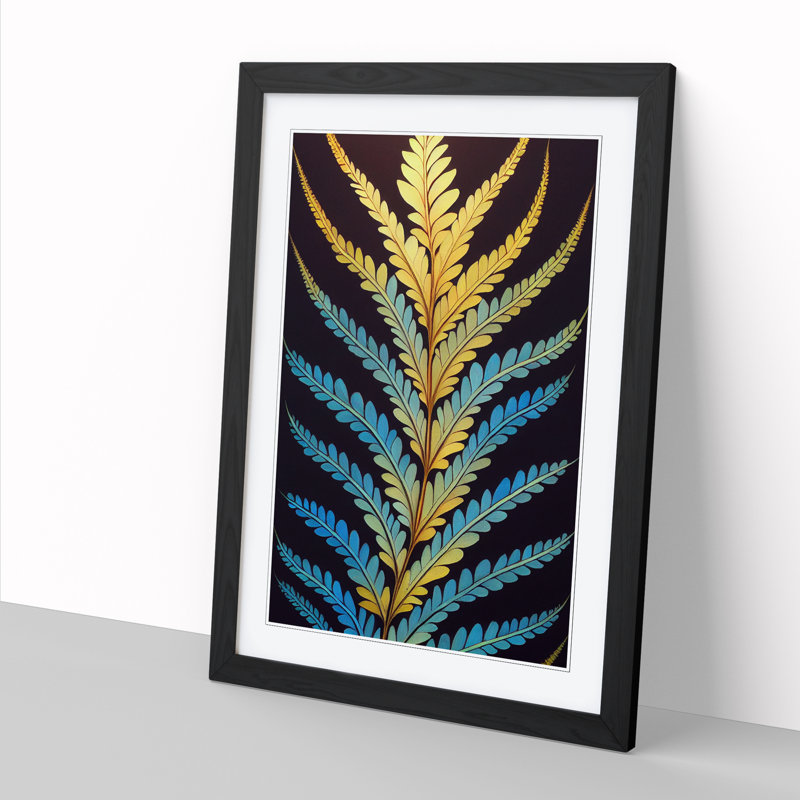 Fern Leaf Classic Art Vol.1 - Single Picture Frame Print, 46cm H x 34cm W x 2cm D, Oak