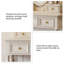 Table de coiffeuse 43,31 po style français minimaliste en bois blanc