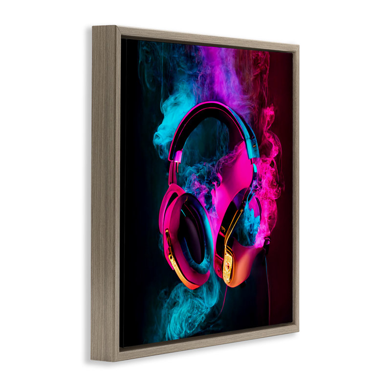 Cadre flottant pour casque Power Play rose, design par Sasha, H 25 po x l 25 po, Cadre flottant orme Montalcino