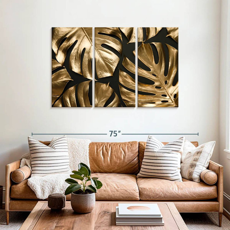 Harnek Golden Tropical Monstera, H 36 po x l 57 po