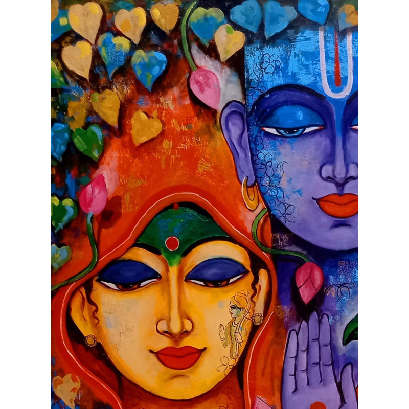 Dévotion de Hanuman | Acrylique sur toile | Par Arjun Das