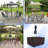 Outdoor Square Dining Table & Chair Set Cover with Umbrella Hole, Heavy Duty Multipurpose Waterproof Outdoor Furniture Cover-282971602-282971607
