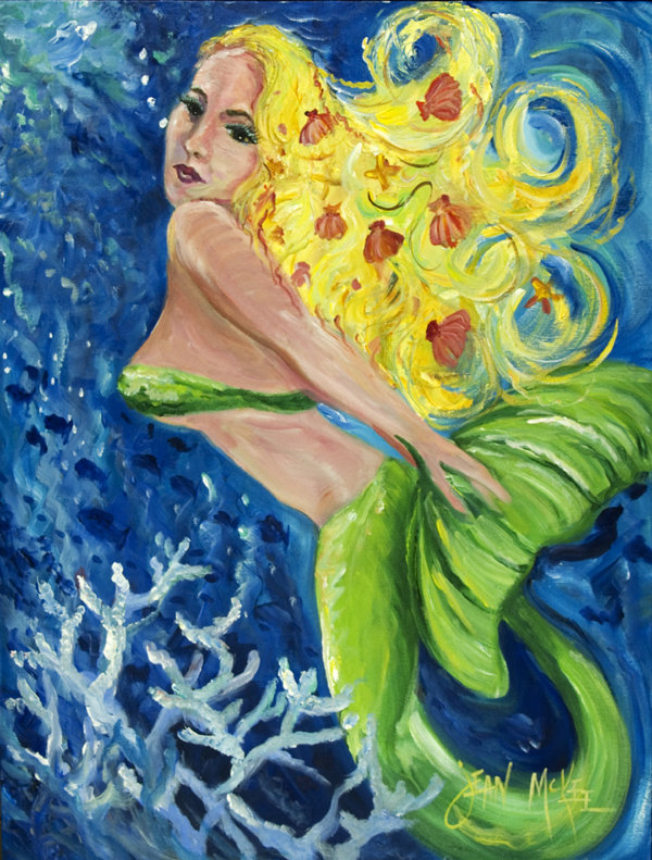 Drapeau de jardin 2 côtés blonde sirène