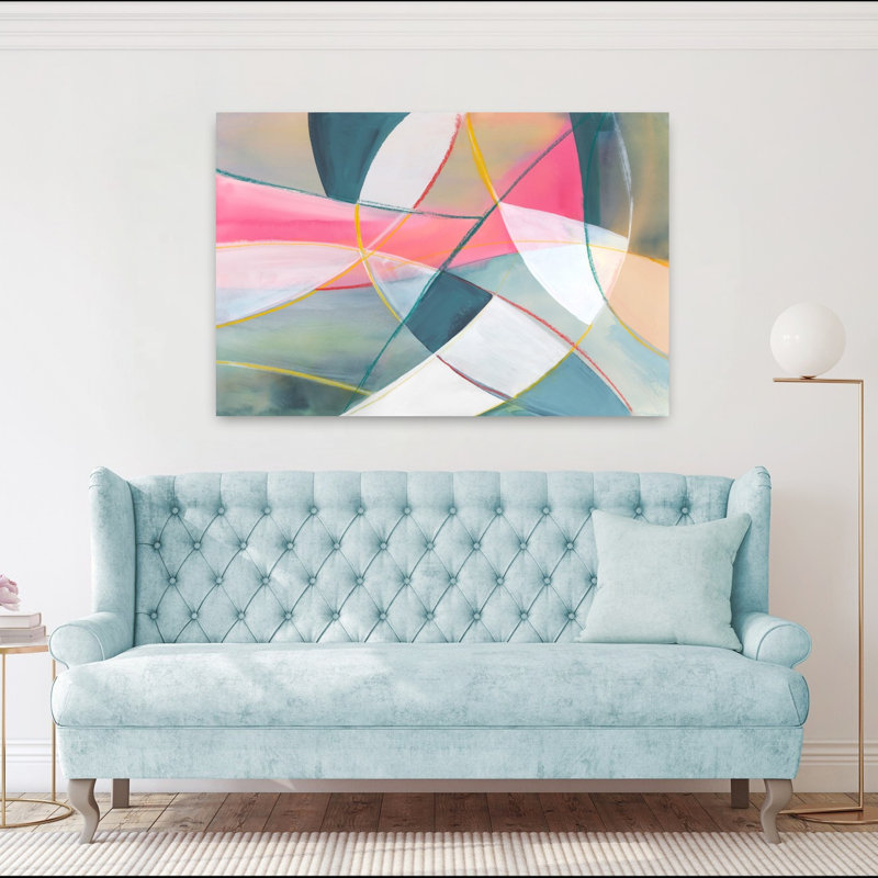 «Geometric Harmony In Motion», art mural contemporain abstrait, H 40 po x l 60 po