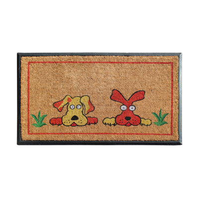 Balalan Pet Rubber and Coir Doormat 48" x 30" Non-Slip Outdoor Door Mat