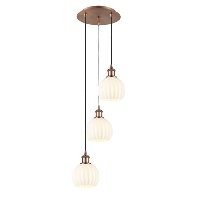Luminaire suspendu suspendu vénitien blanc à 3 lumières Ballston White - 113B-G1217