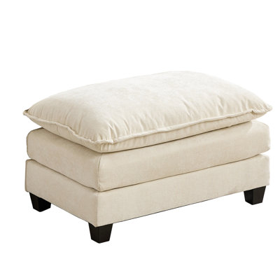 Cloud, canapé modulaire moderne, chenille beige, siège double couche, pour espace de vie, design américain, mi-doux, salle de remplissage en mousse, revêtement en chenille, respirant,