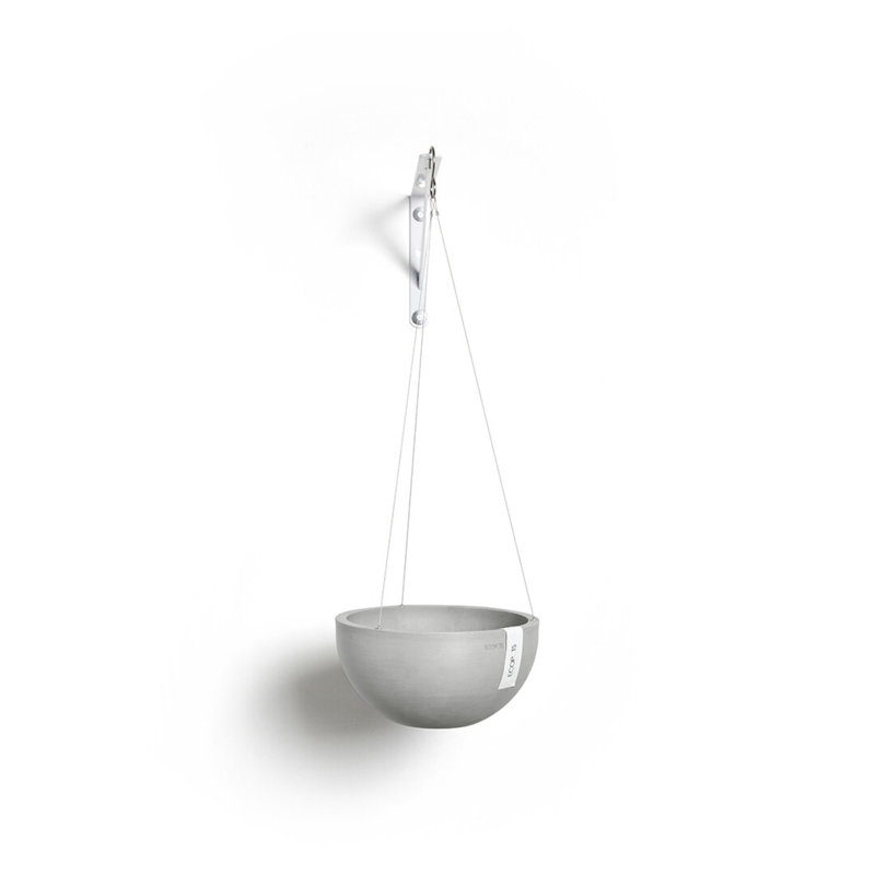 Mythili Ecopots Hanging Planter, Light Gray, 5.12" H x 10.5" W x 10.5" D