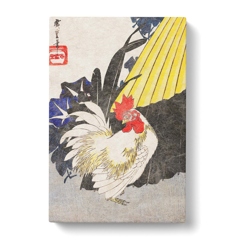 Rooster by Utagawa Hiroshige - Wrapped Canvas Painting, 50cm H x 35cm W x 3cm D