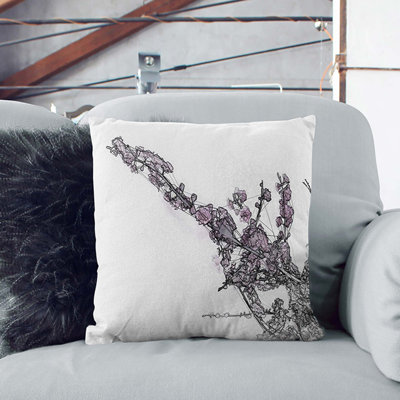 Cherry Blossom Tree Cushion with Filling