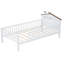 Lit plateforme en bois avec tête de lit en forme de maison, éclairage à DEL et rangement intégré, idéal pour une chambre à coucher confortable et fonctionnelle-10377550