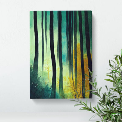 Watercolour Forest Art No.5 - Wrapped Canvas Print