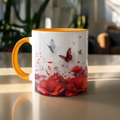 Handmade Ceramic Porcelain Coffee Mug Teacup and Saucer