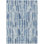 HomeRoots 5' X 8' Navy Blue And Sky Blue Abstract Washable Indoor Outdoor Area Rug