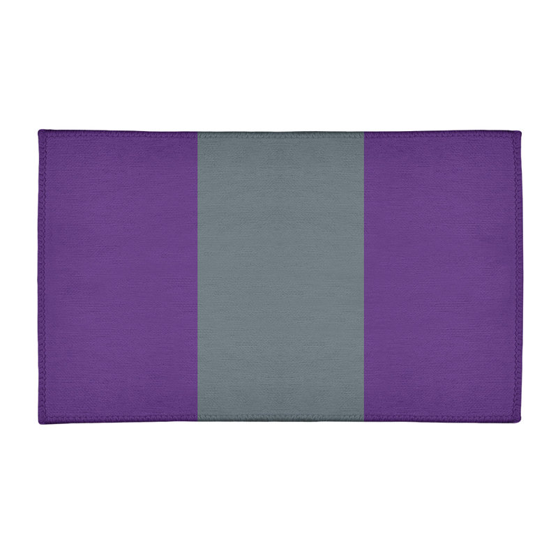 Tapis mauve rayé/gris ardoise, Rectangle 2 pi x 3 pi