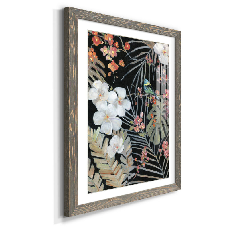 Tropical Midnight II - cadre photo, reproduction d'art sur papier, H 31,5 po x l 23,5 po x P 1,5 po, gris