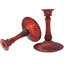 Bougeoirs en verre rouge rubis signés - 2 pièces