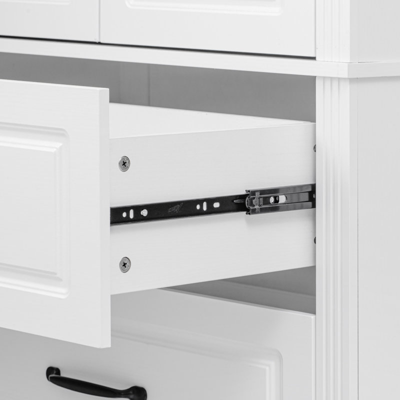 Armoire de rangement 71 po avec tablette réglable et tiroir, Blanc