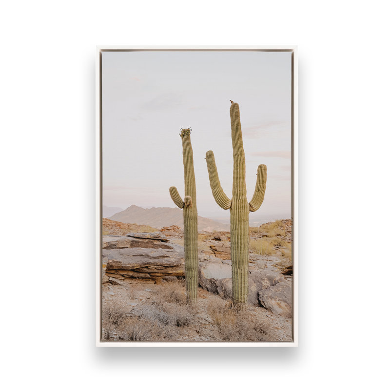 «Desert Majesty» sur toile par Krista Mosakowski, H 20 po x l 14 po, Cadre flottant blanc opaque