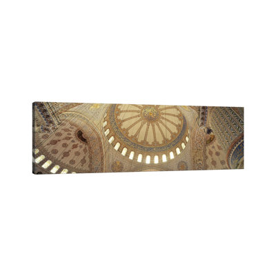 Interiors Of A Mosque, Blue Mosque, Istanbul, Turkey by Panoramic Images - Wrapped Canvas Panoramic Print