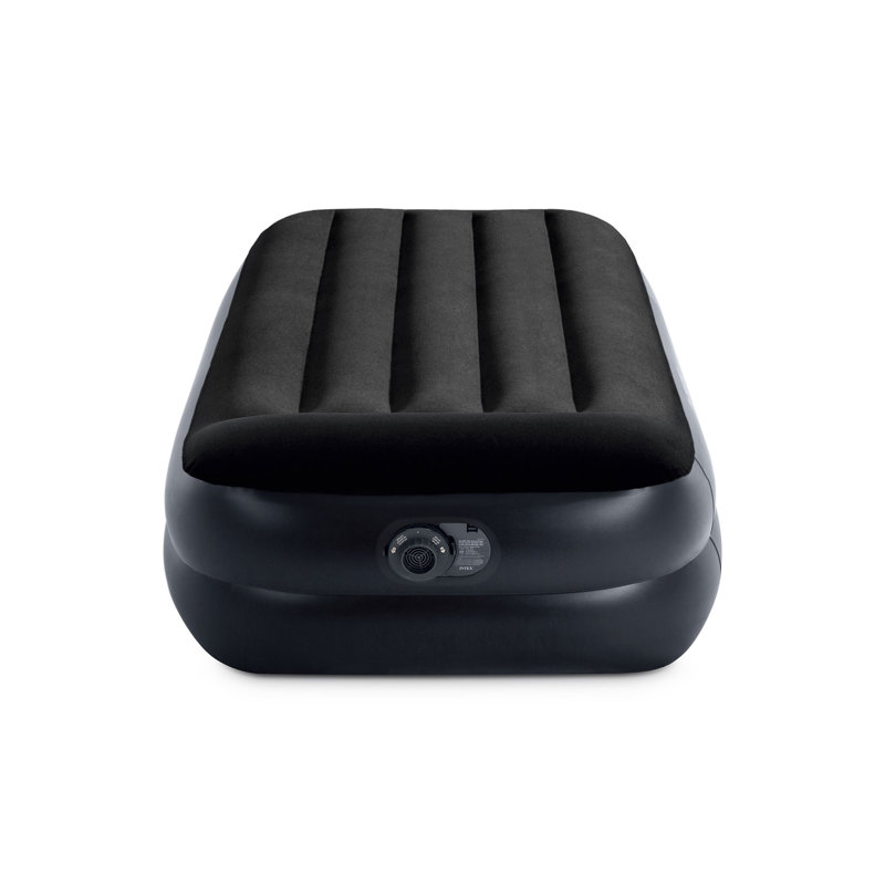 Intex Black Twin Raised Air Mattress with Built-In Pump