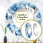 Motif de rêve floral bleu et blanc Rhodi - grand miroir floral, miroir mural décoratif de campagne, impression d'art en métal-1090277021-1111575478