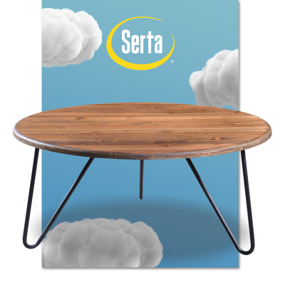 Table basse Bryant, style rustique moderne avec pieds en métal noir