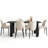7-Piece Modern Dining Table Set With Upholstered Chairs With Metal Legs-1258798276