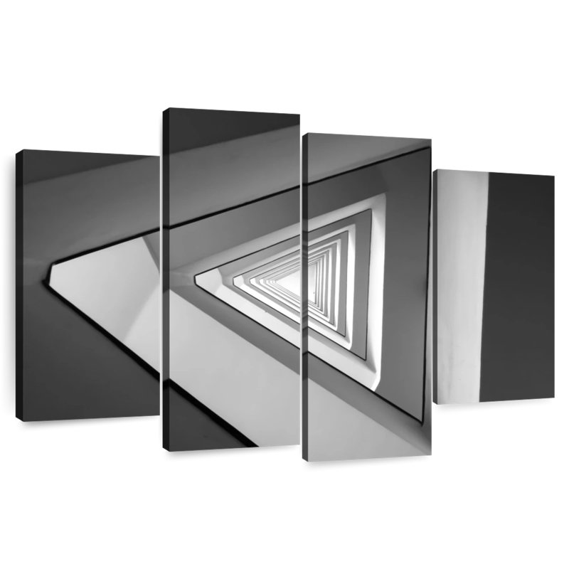 Lilie Infinite Gray Triangles, 48" H x 75" W