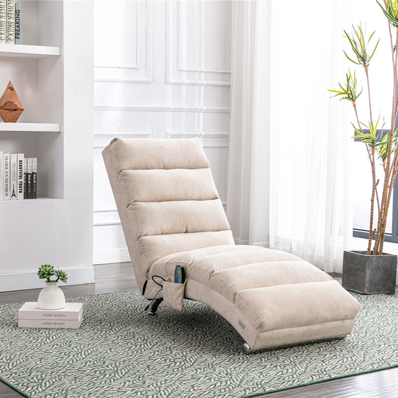 Alrahman Upholstered Recliner, Beige Velvet