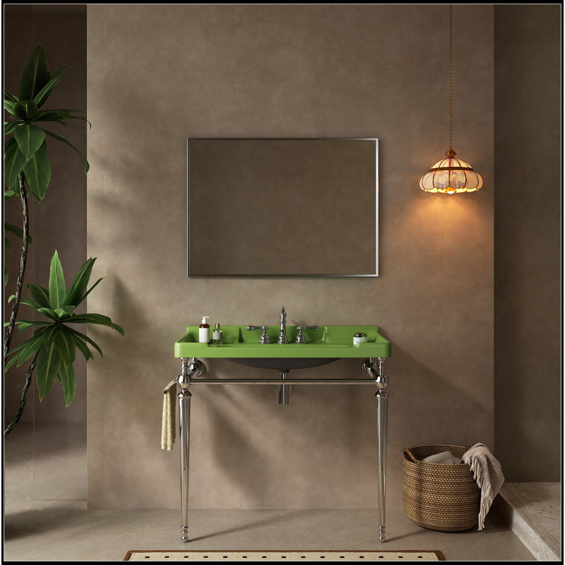Console de salle de bain 36 "avec pieds en acier inoxydable