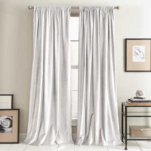 Modern Knotted Velvet Solid Room Darkening Rod Pocket Curtain Panels