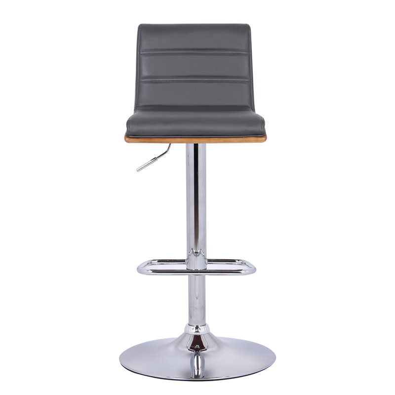 Swivel Upholstered Adjustable Height Counter Stool, Grey