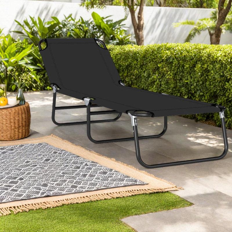 Méridiennes de patio portatives, chaise d'extérieur moderne réglable en acier