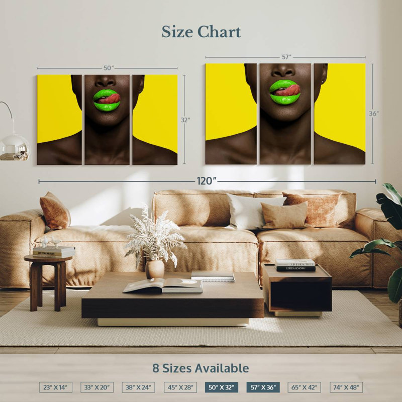 Sexy Green Lips, 36" H x 57" W