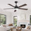 Ventilateur de plafond standard à DEL intérieur / extérieur noir Cissline avec lumière et télécommande-1450637556